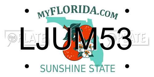 LJUM53 Florida License Plate