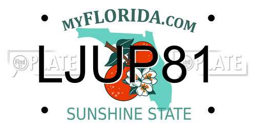 LJUP81 Florida License Plate