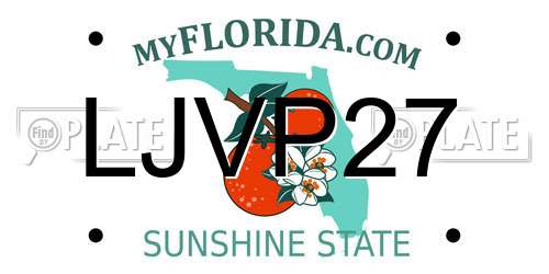 LJVP27 Florida License Plate