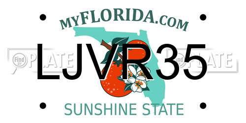 LJVR35 Florida License Plate
