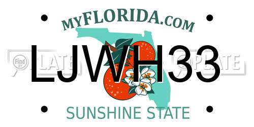 LJWH33 Florida License Plate