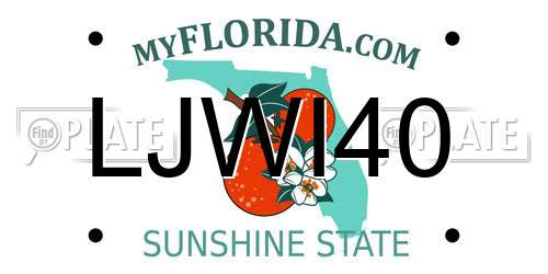 LJWI40 Florida License Plate