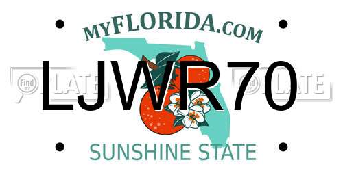 LJWR70 Florida License Plate