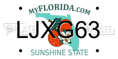 LJXG63 Florida License Plate