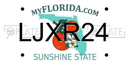 LJXR24 Florida License Plate