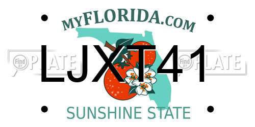LJXT41 Florida License Plate