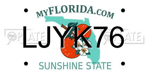 LJYK76 Florida License Plate