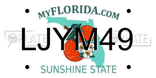 LJYM49 Florida License Plate
