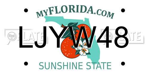 LJYW48 Florida License Plate