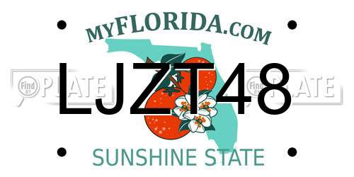 LJZT48 Florida License Plate