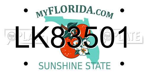 LK83501 Florida License Plate