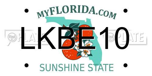 LKBE10 Florida License Plate