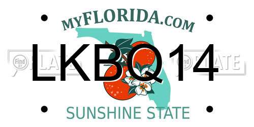 LKBQ14 Florida License Plate