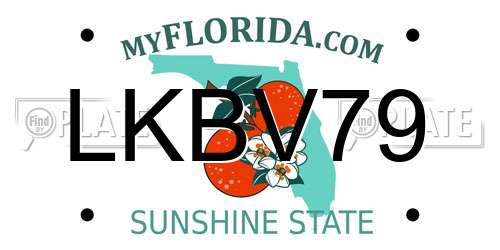 LKBV79 Florida License Plate