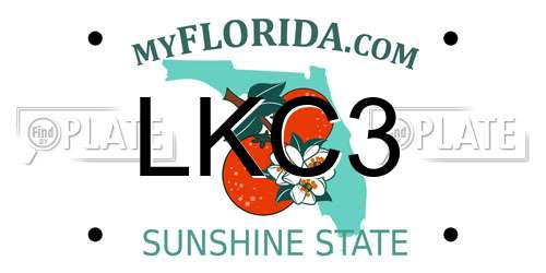 LKC3 Florida License Plate
