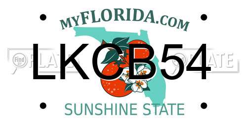LKCB54 Florida License Plate