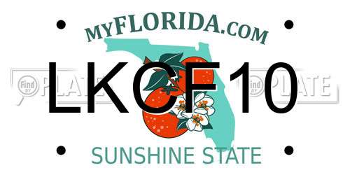 LKCF10 Florida License Plate