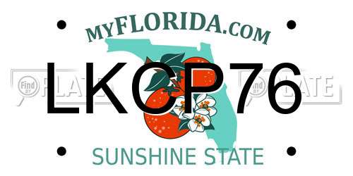 LKCP76 Florida License Plate