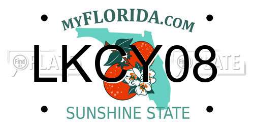 LKCY08 Florida License Plate