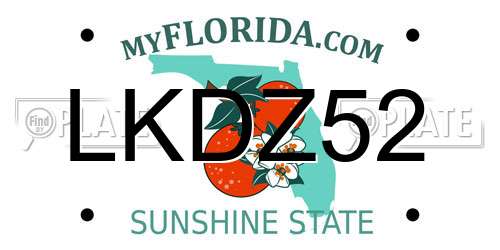 LKDZ52 Florida License Plate