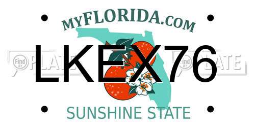 LKEX76 Florida License Plate