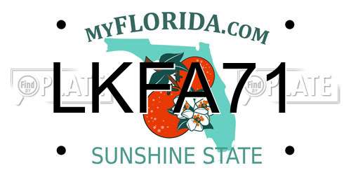 LKFA71 Florida License Plate