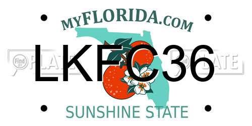 LKFC36 Florida License Plate