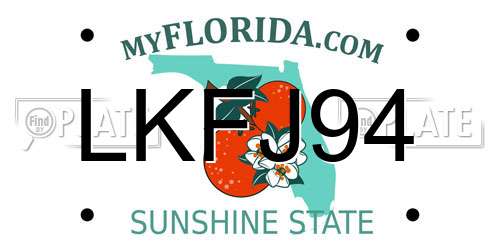 LKFJ94 Florida License Plate
