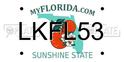 LKFL53 Florida License Plate
