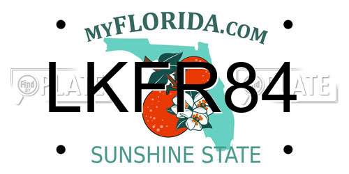 LKFR84 Florida License Plate