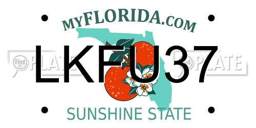LKFU37 Florida License Plate