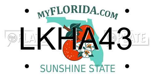 LKHA43 Florida License Plate