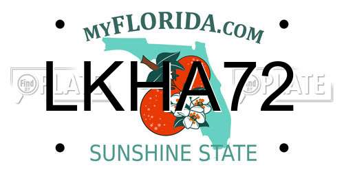 LKHA72 Florida License Plate