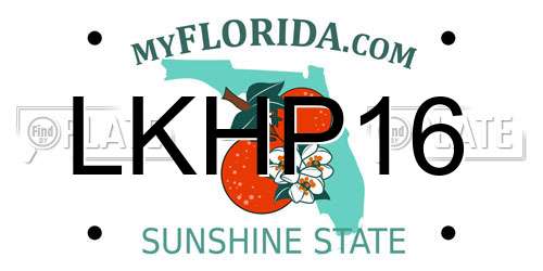 LKHP16 Florida License Plate