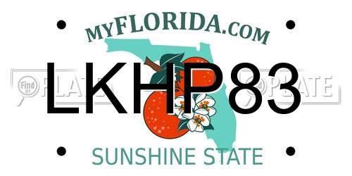 LKHP83 Florida License Plate