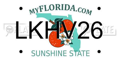LKHV26 Florida License Plate