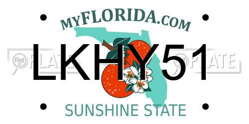 LKHY51 Florida License Plate