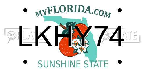 LKHY74 Florida License Plate