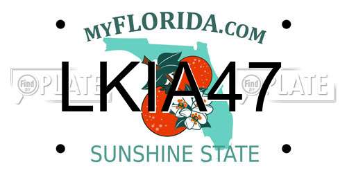 LKIA47 Florida License Plate
