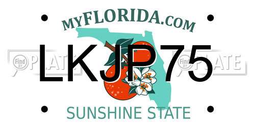 LKJP75 Florida License Plate