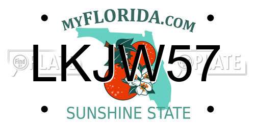 LKJW57 Florida License Plate