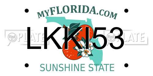 LKKI53 Florida License Plate