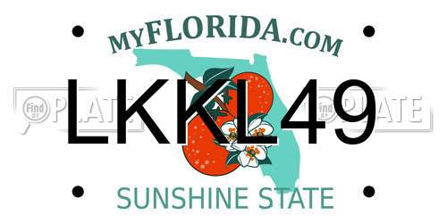 LKKL49 Florida License Plate