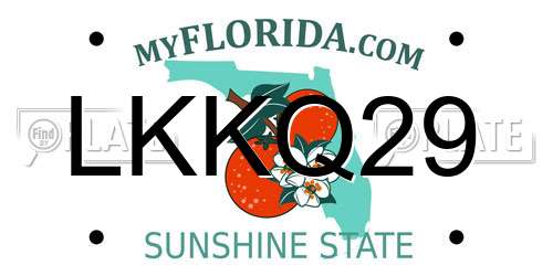 LKKQ29 Florida License Plate