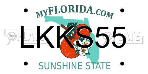 LKKS55 Florida License Plate