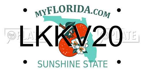 LKKV20 Florida License Plate