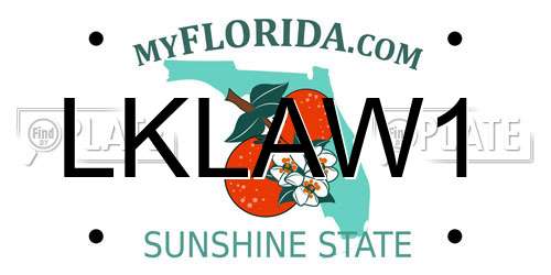 LKLAW1 Florida License Plate