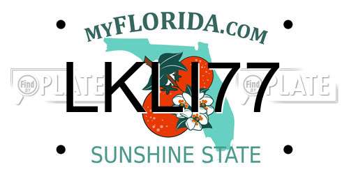 LKLI77 Florida License Plate