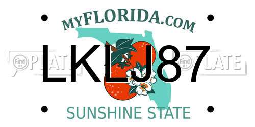 LKLJ87 Florida License Plate