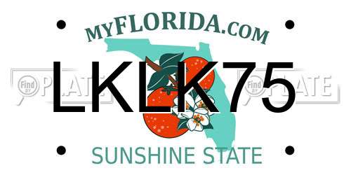 LKLK75 Florida License Plate